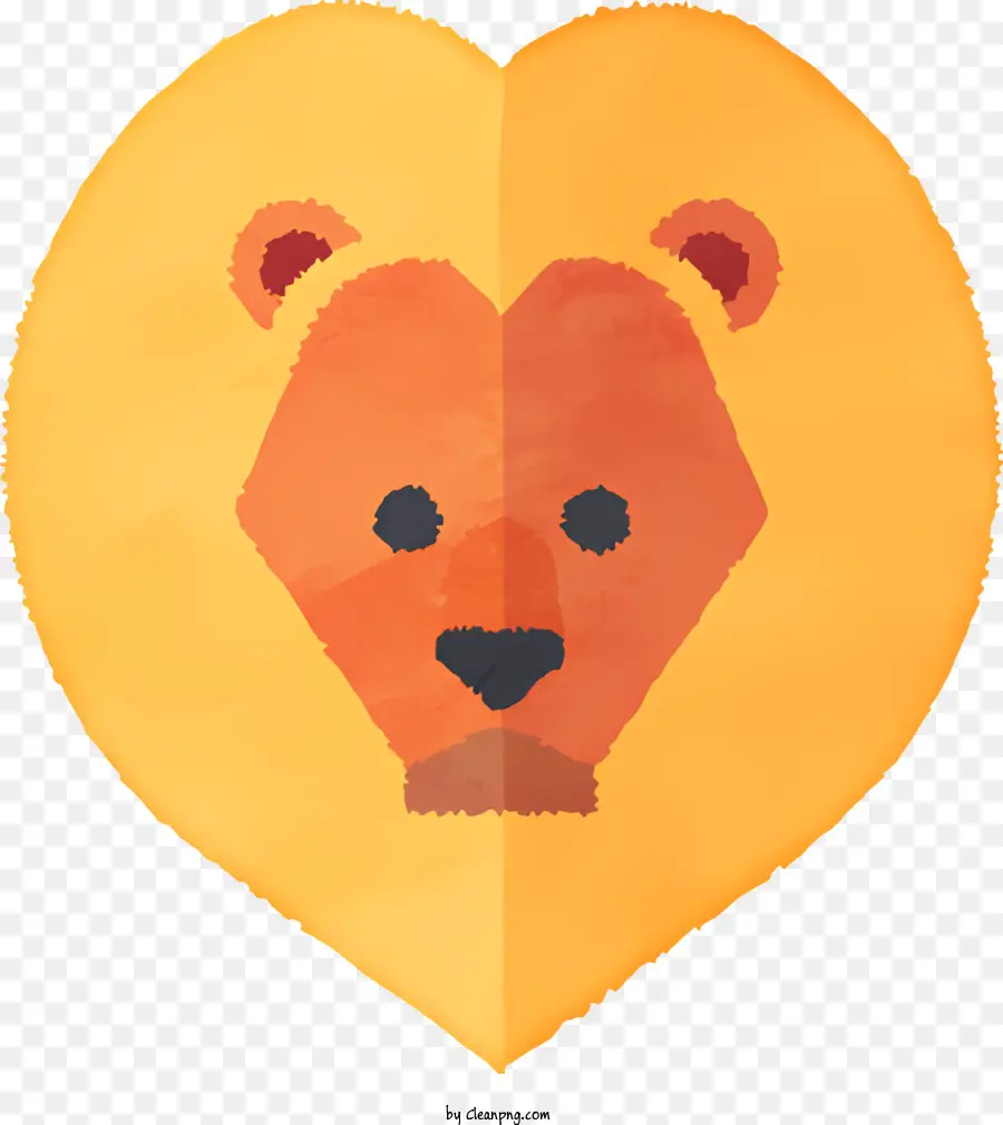 Сердце с медведем，буровые медведя лицом на сердце PNG