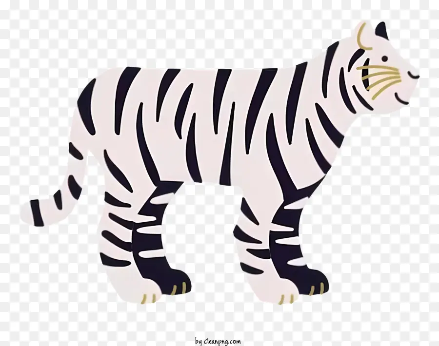 Белый тигр，черные полосы PNG