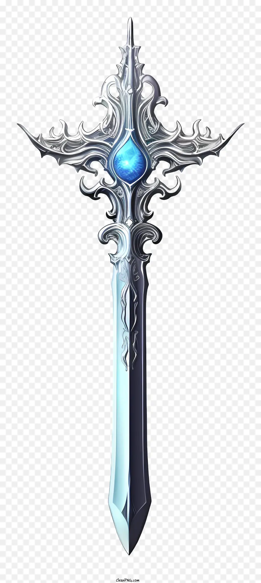 мультипликационный меч с бриллиантом，большой меч PNG