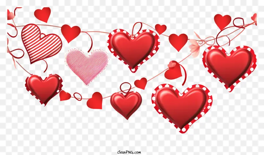 Реалистичная 3d День Святого Дня Святого Валентина，Сердца PNG