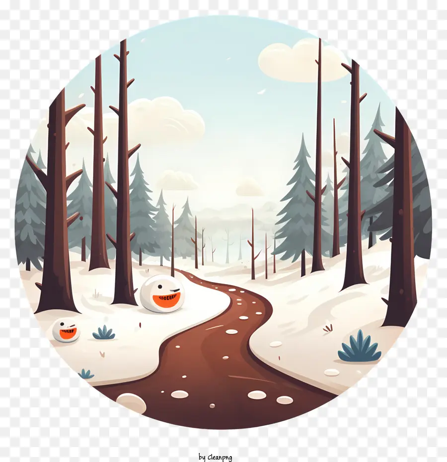 Зимний путь，Снежный лес PNG
