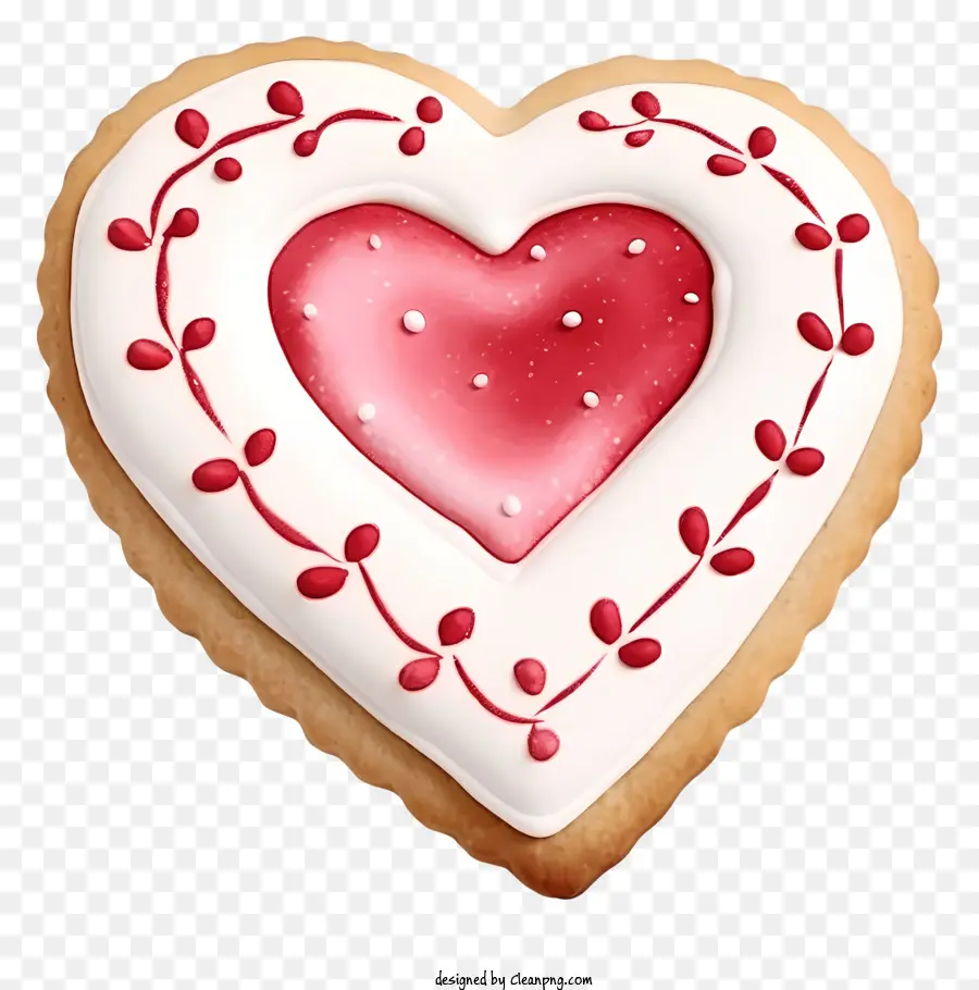 Реалистичное печенье 3d Святого Валентина，Сердце в форме печенья PNG