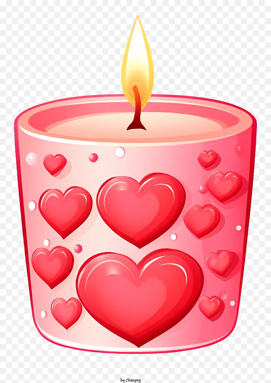 Свеча в День Святого Валентина，Розовая Свеча PNG