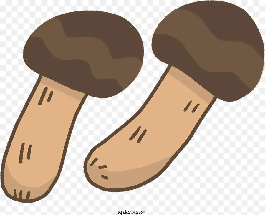 грибы мультфильм，коричневые грибы PNG
