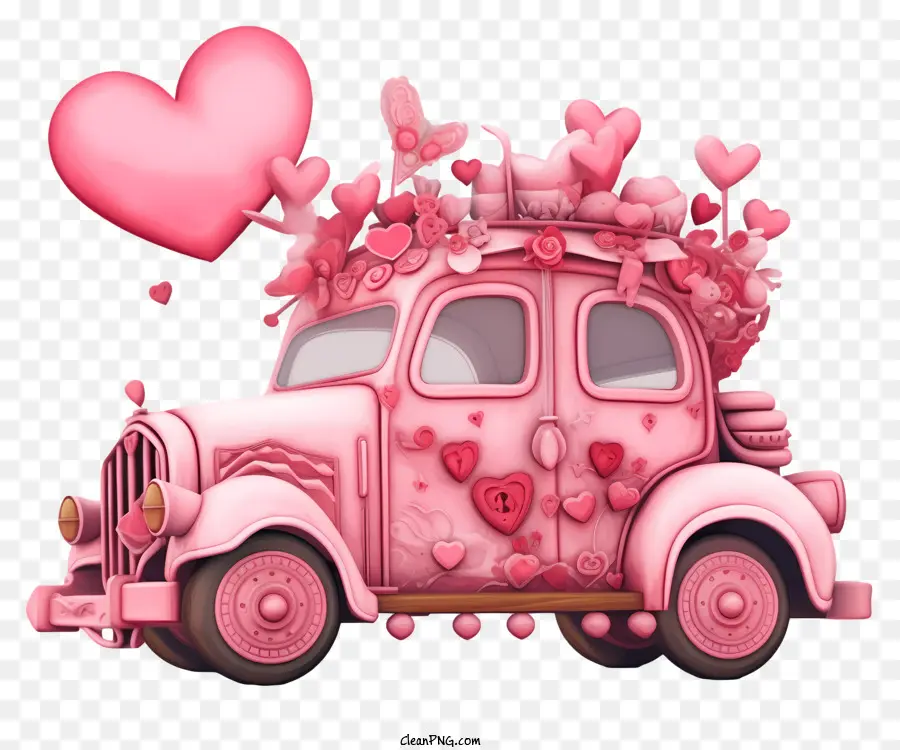 Сказочный автомобиль Валентина，розовый автомобиль PNG