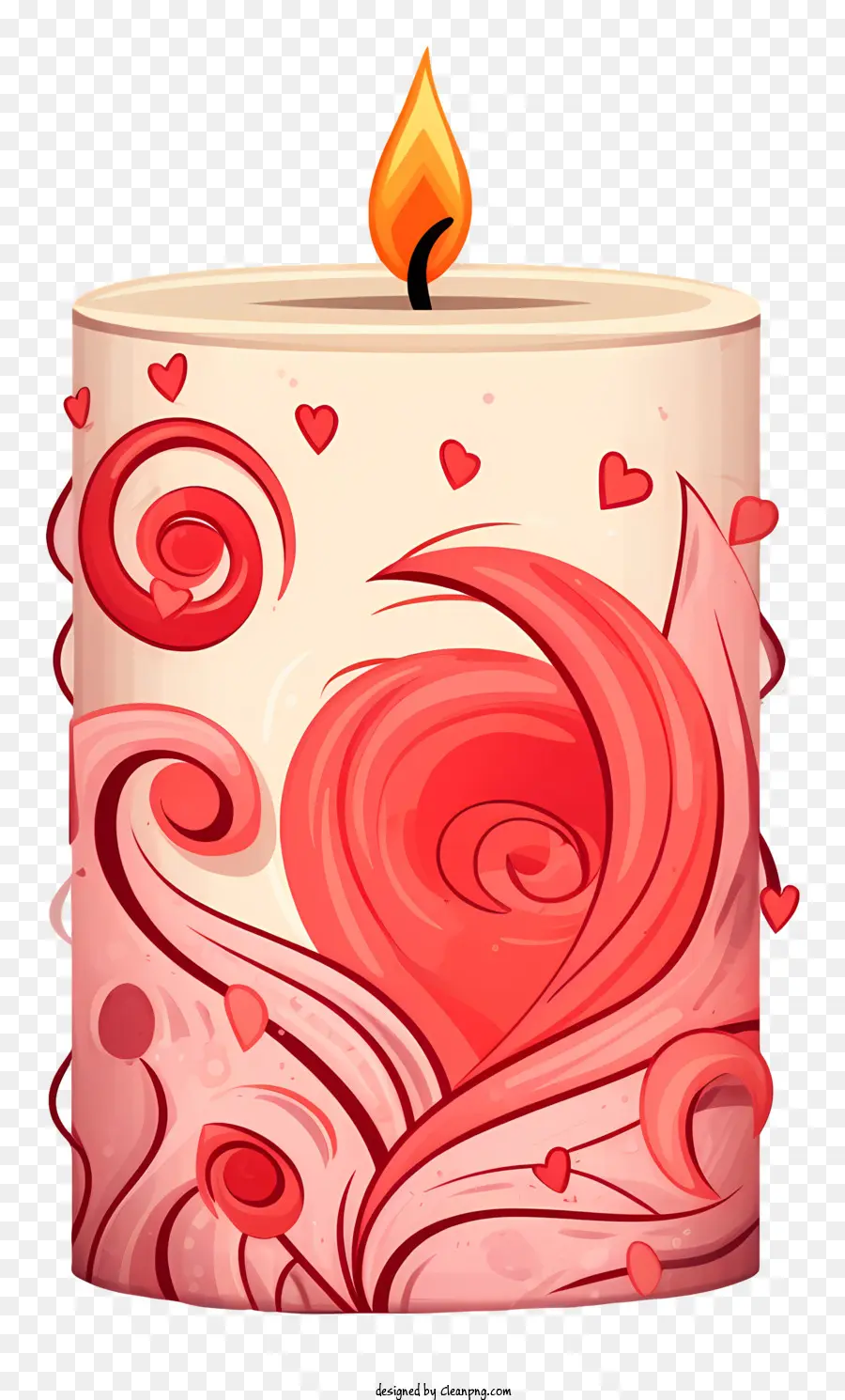 День Святого Валентина Doodle，бумажная свеча PNG