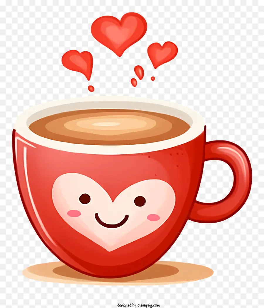 День Святого Валентина Кофе эмодзи，Симпатичная кофейная чашка PNG