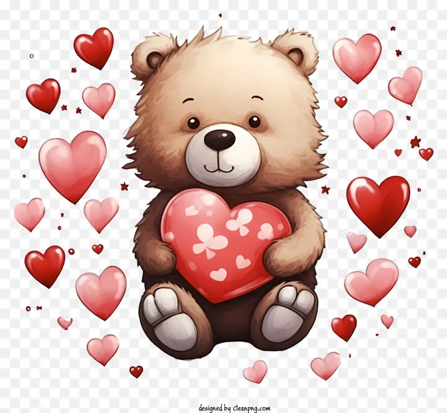 Doodle Valentine Teddybear，Мишка PNG