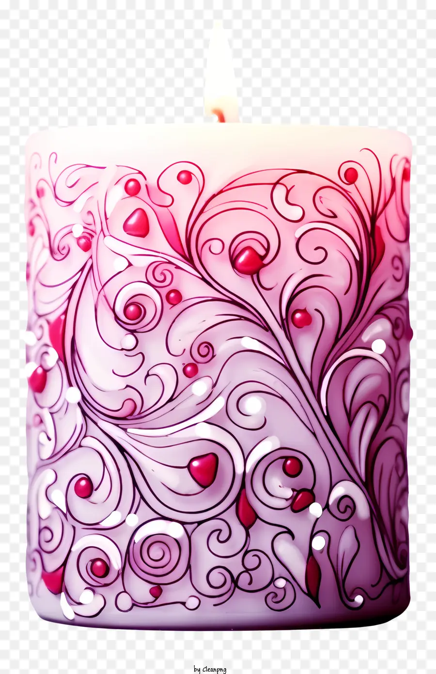 День Святого Валентина Doodle，Розовая Свеча PNG