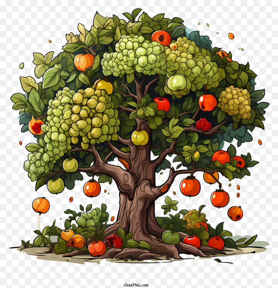 Фруктовое дерево，иллюстрации шаржа PNG