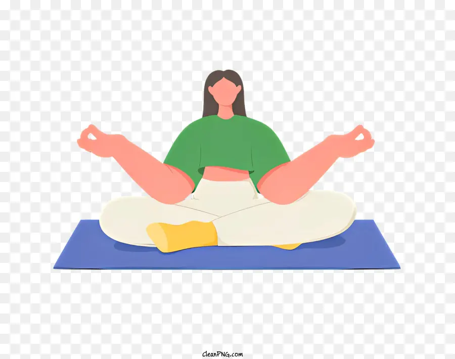Йога，женщина медитирует PNG
