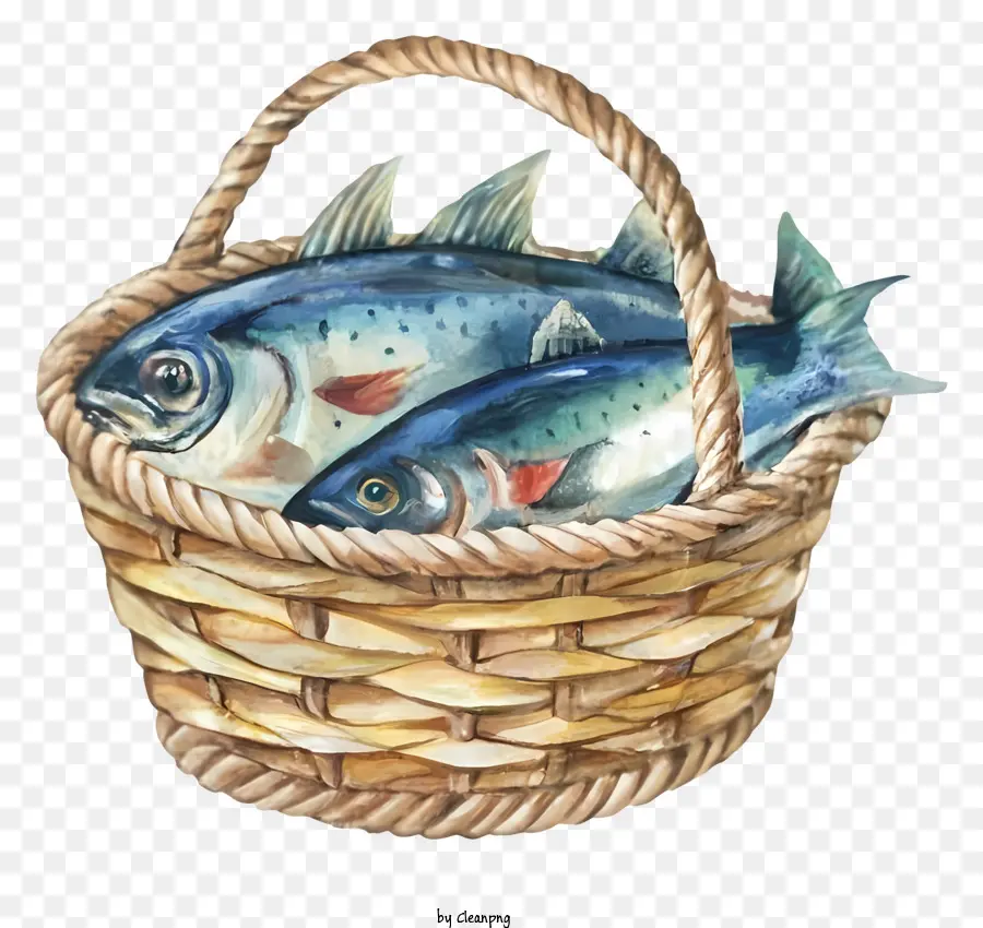 мультфильм，рыба корзины PNG