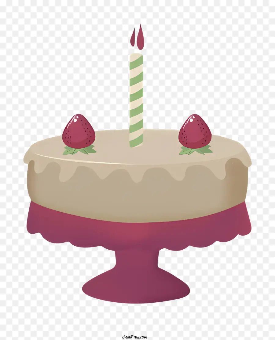 День рождения Торт，зажженная свеча PNG