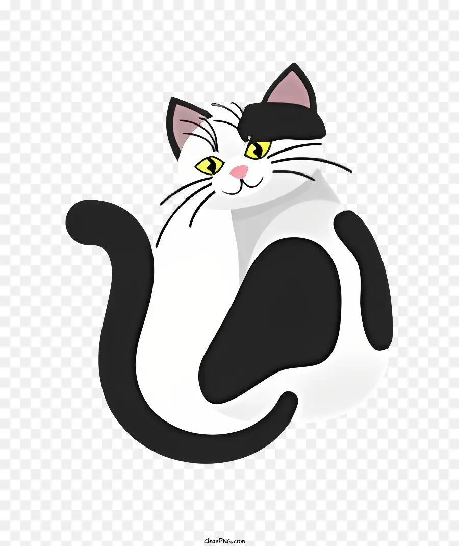 Черный кот，иллюстрация кошка PNG