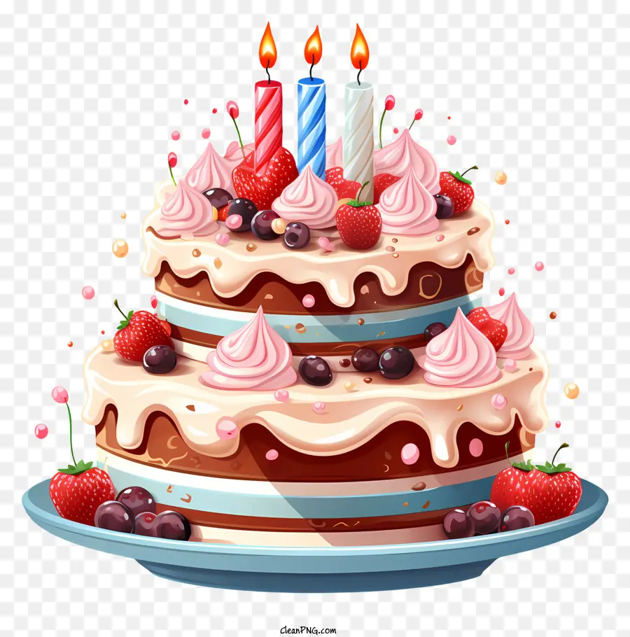 День рождения Торт，свечи PNG