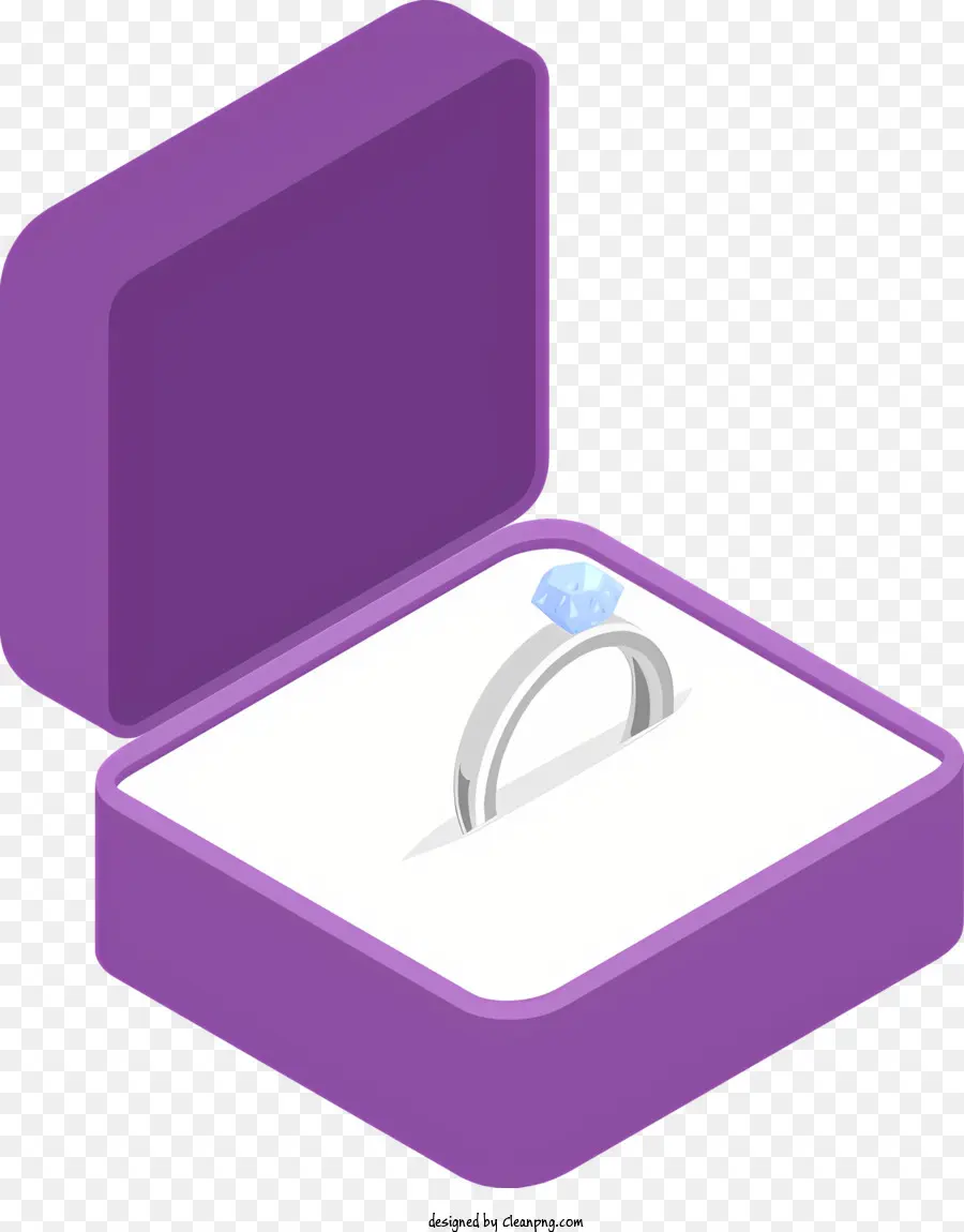 Фиолетовая коробка ювелирных изделий，бриллиантовое кольцо PNG