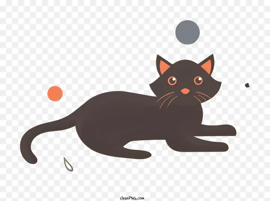 Черный кот，пушистый кот PNG