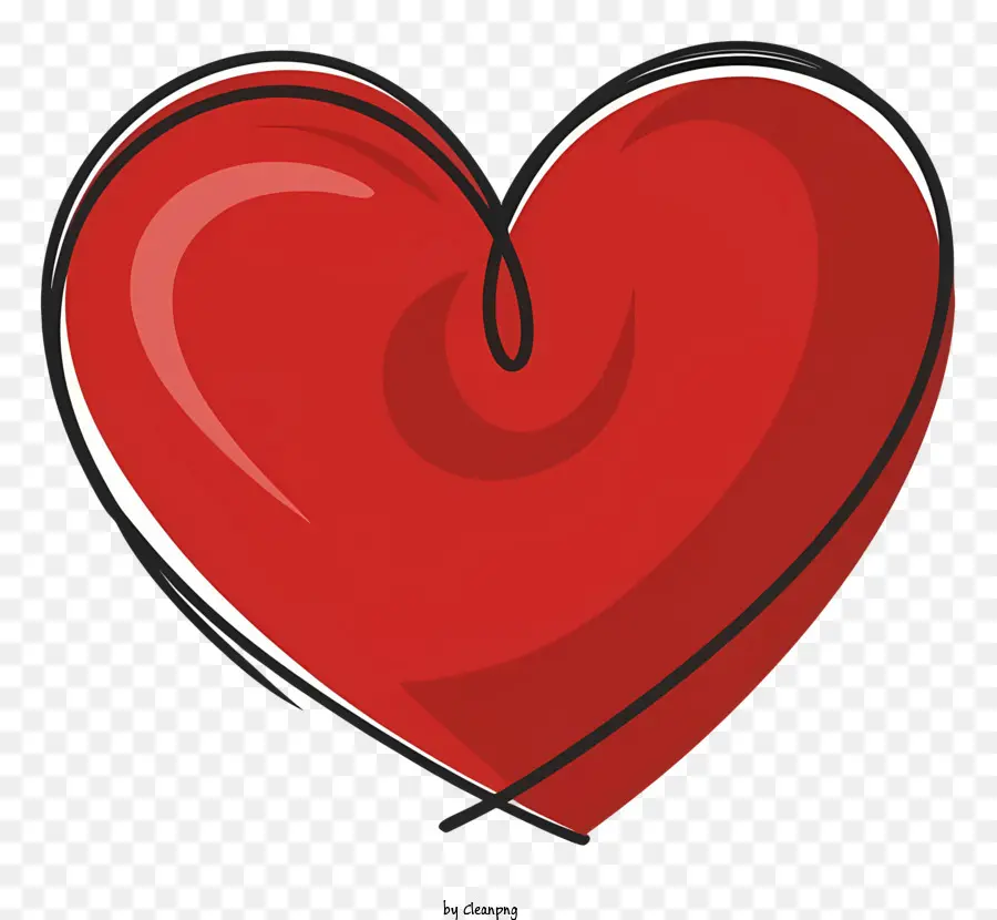 мультфильм，Дизайн красного сердца PNG