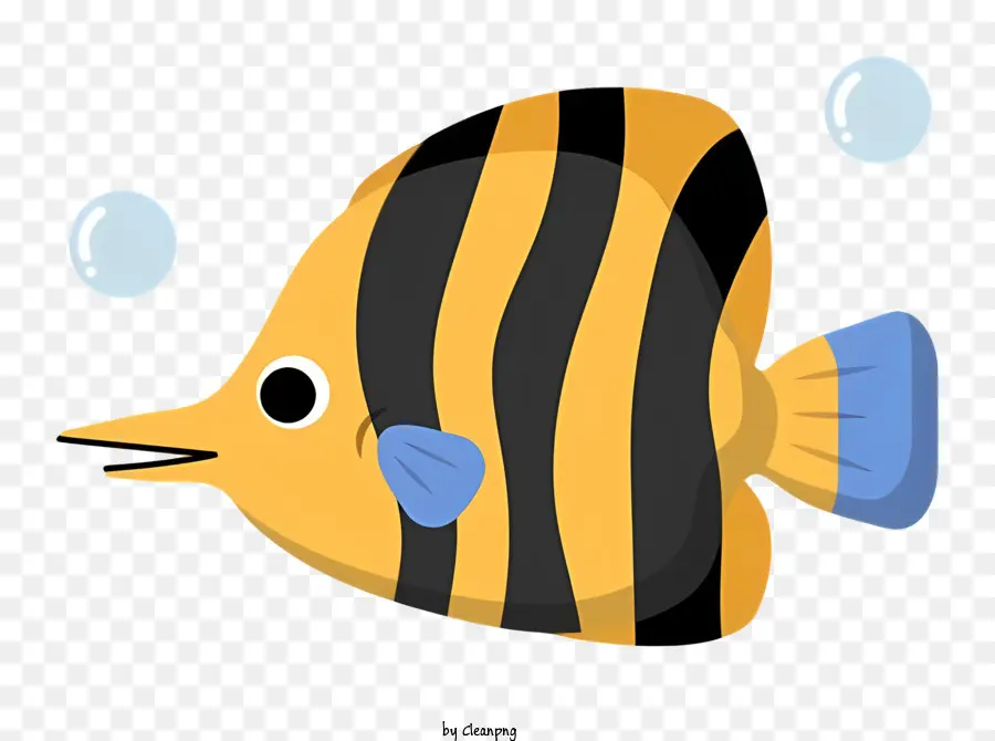 полосатая рыба，желтая рыба PNG
