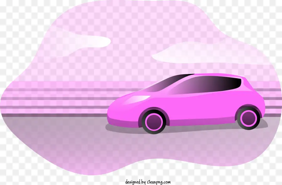 розовый автомобиль，облака PNG