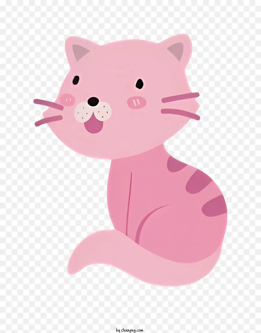 Черный кот，Розовый кот PNG