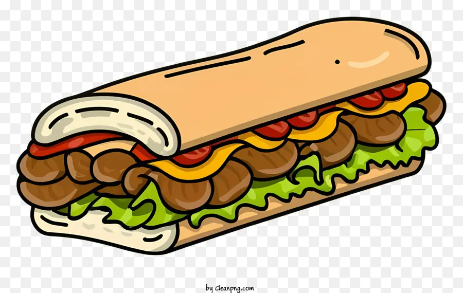 мультфильм，Roast Beef Sandwich PNG