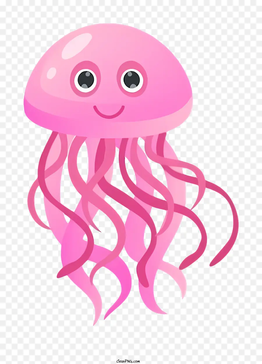 Розовая медуза，Щупальца PNG