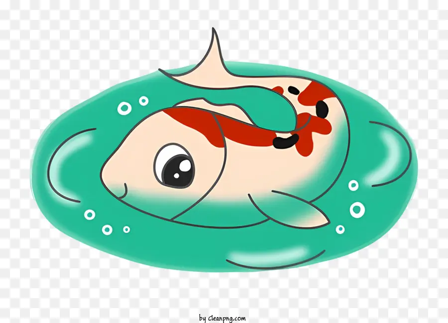 мультфильм рыбы，красный и белый дизайн PNG