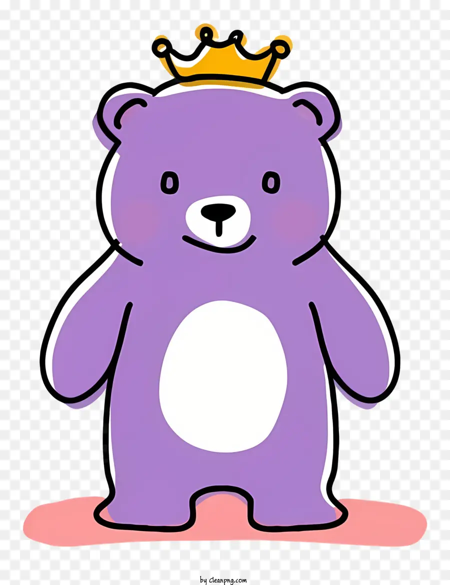 фиолетовый медведь，корона PNG