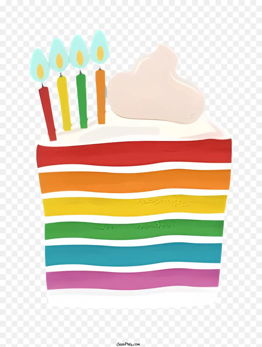 День рождения Торт，Радужная торт ко дню рождения PNG