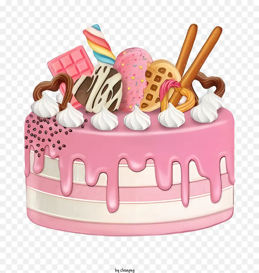 День рождения Торт，розовый торт PNG
