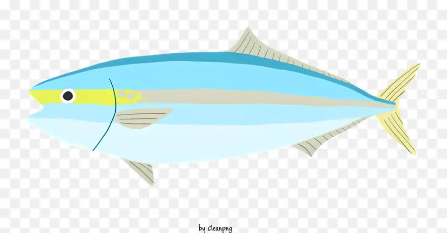 синяя рыба，Желтая Полоса PNG