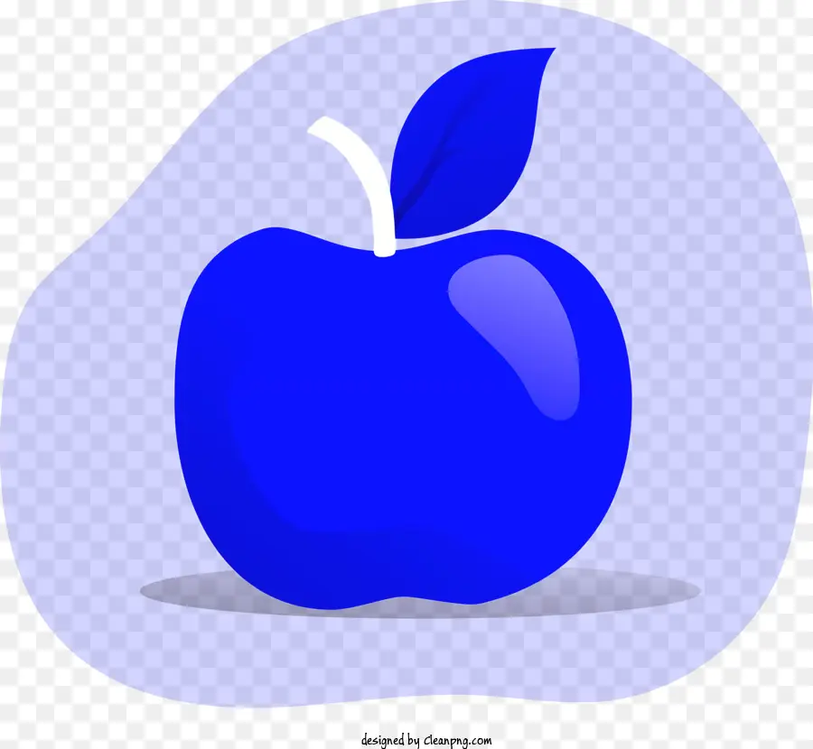 синее яблоко，Одиночное листовое яблоко PNG
