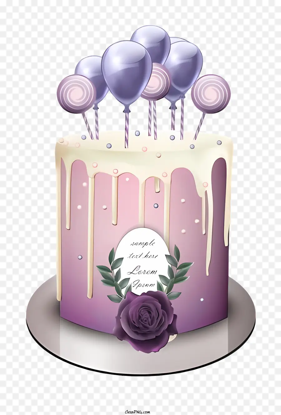 День рождения Торт，фиолетовый торт PNG
