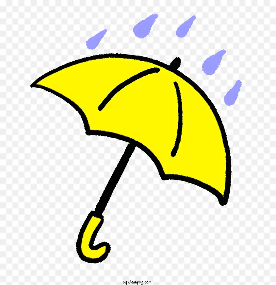 мультфильм，желтый зонтик PNG