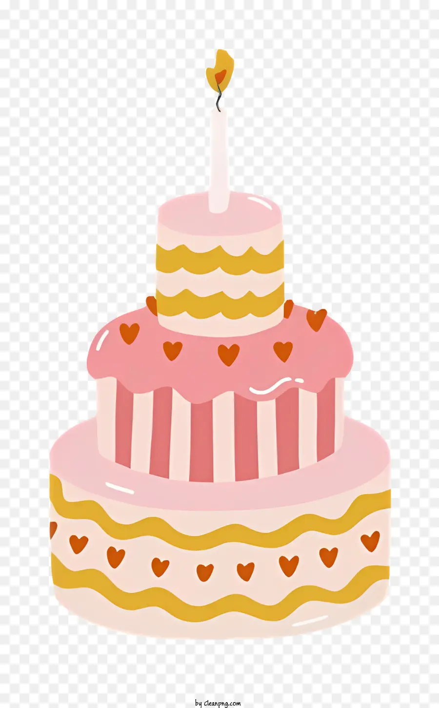 День рождения Торт，Розовая глазурь PNG