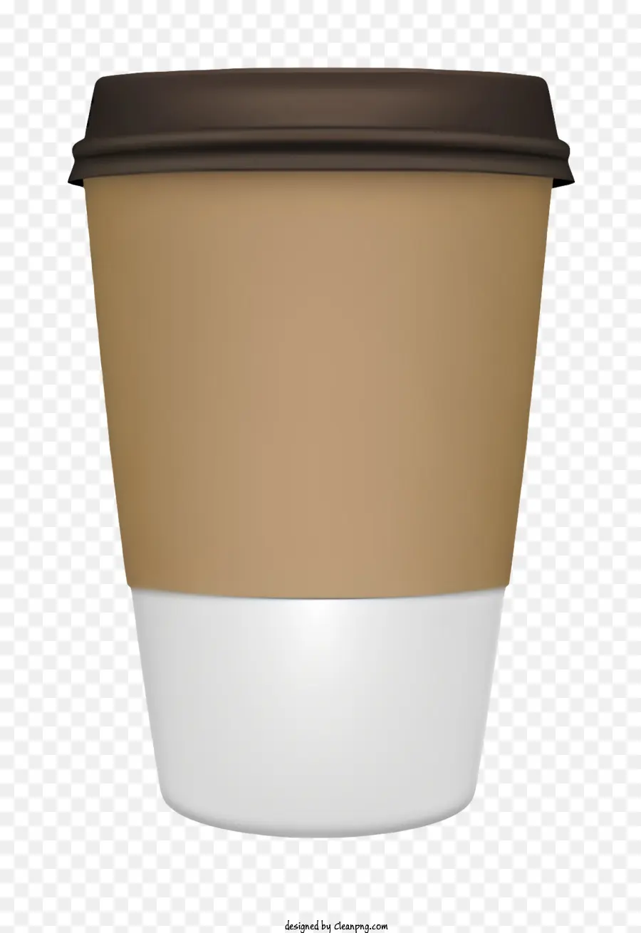 Белая бумажная чашка，коричневый обод PNG
