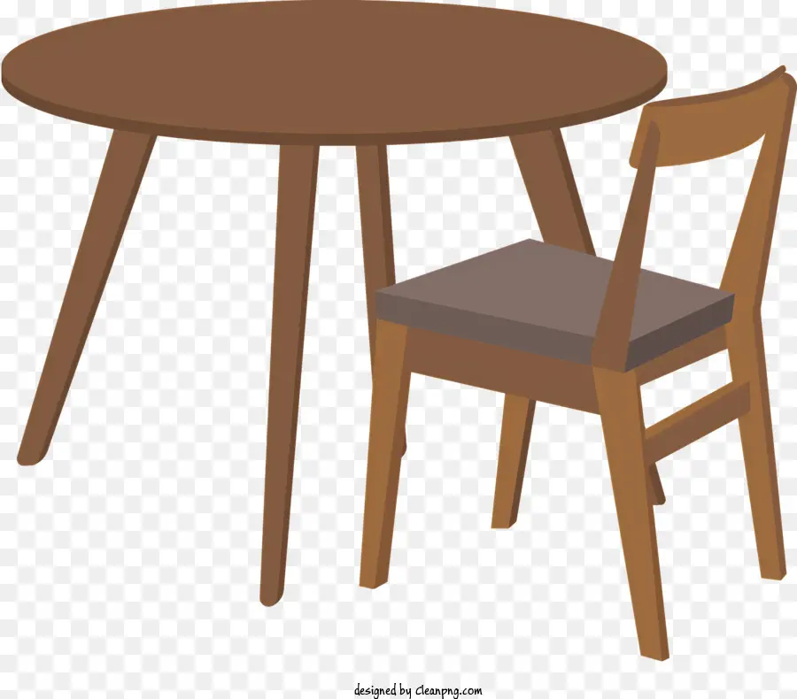 Деревянный обеденный стол，Круглый Стол PNG