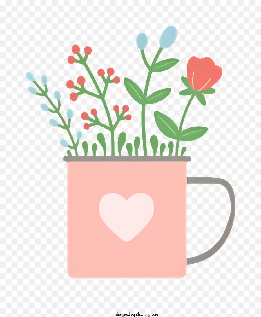 ваза для цветов，формы сердца PNG
