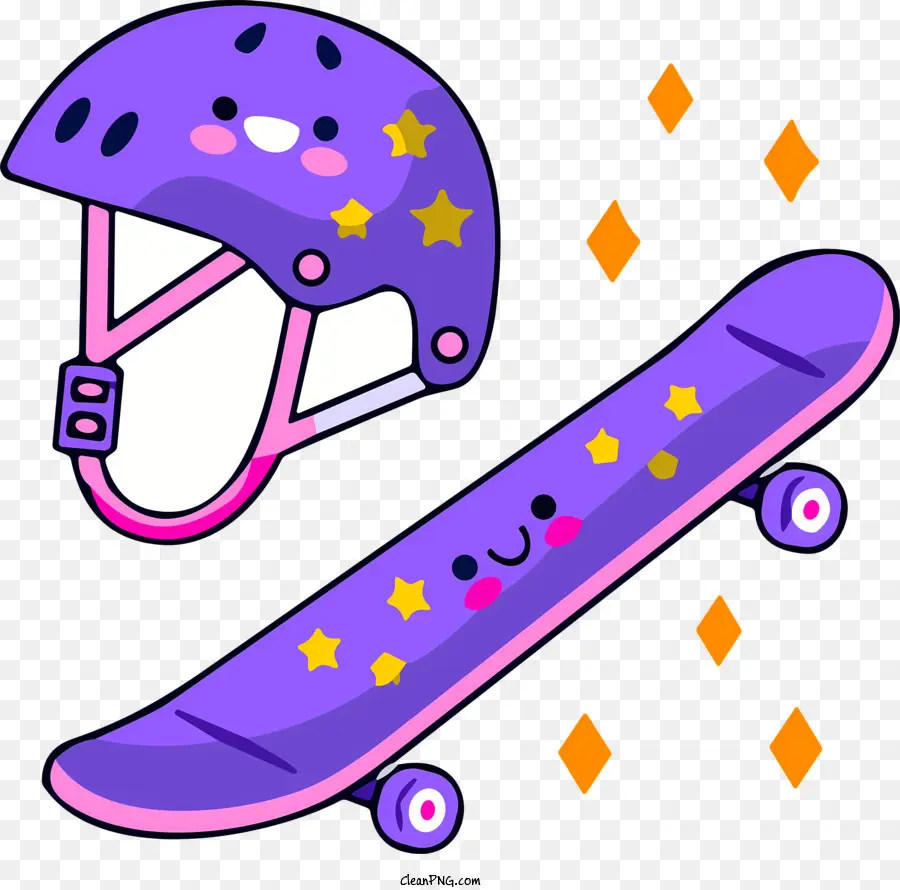 Мультипликационные скейтборды，Шлем PNG