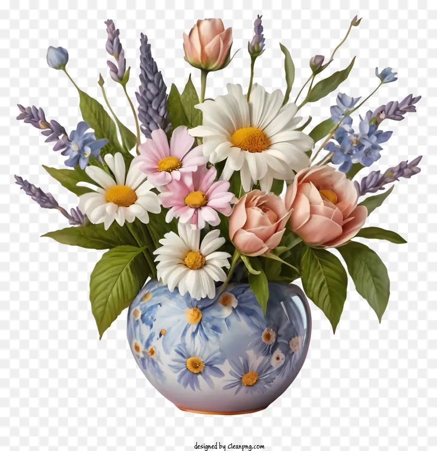 мультфильм，ваза свежих цветов PNG