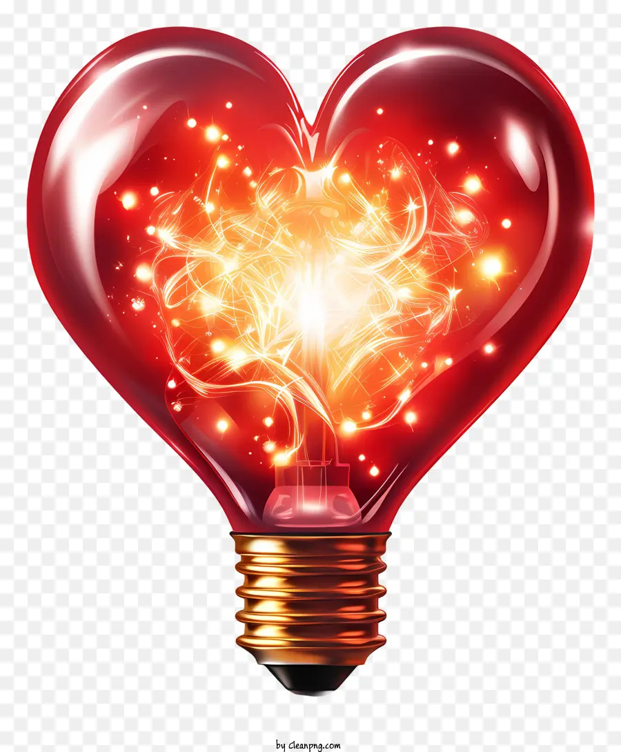 лампочка с сердцем，лампочка в форме сердца PNG