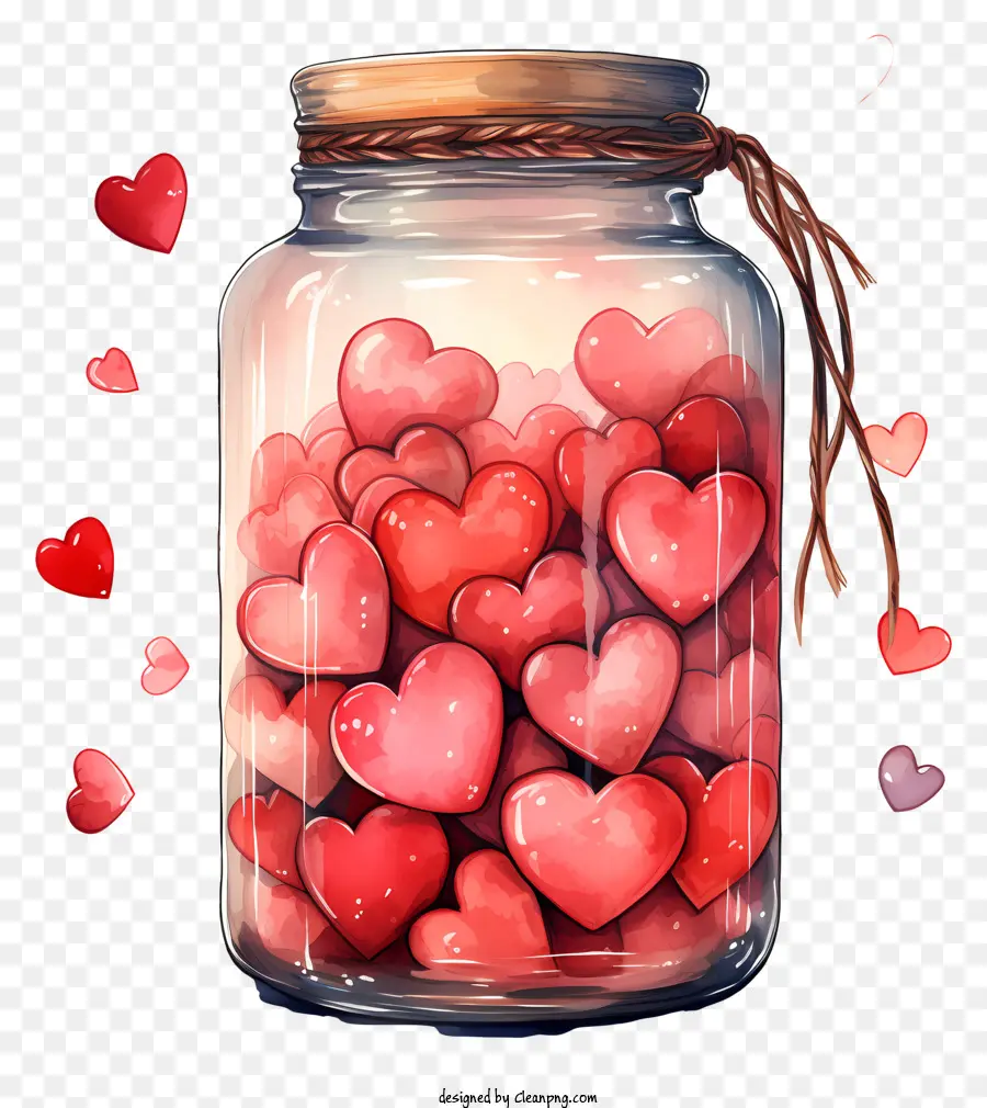 баночная банка с сердцем，Valentines Day PNG