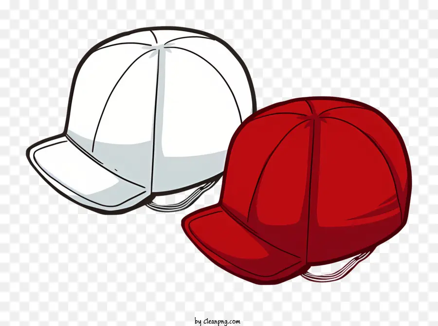 Бейсболка，белая и красная шляпа PNG