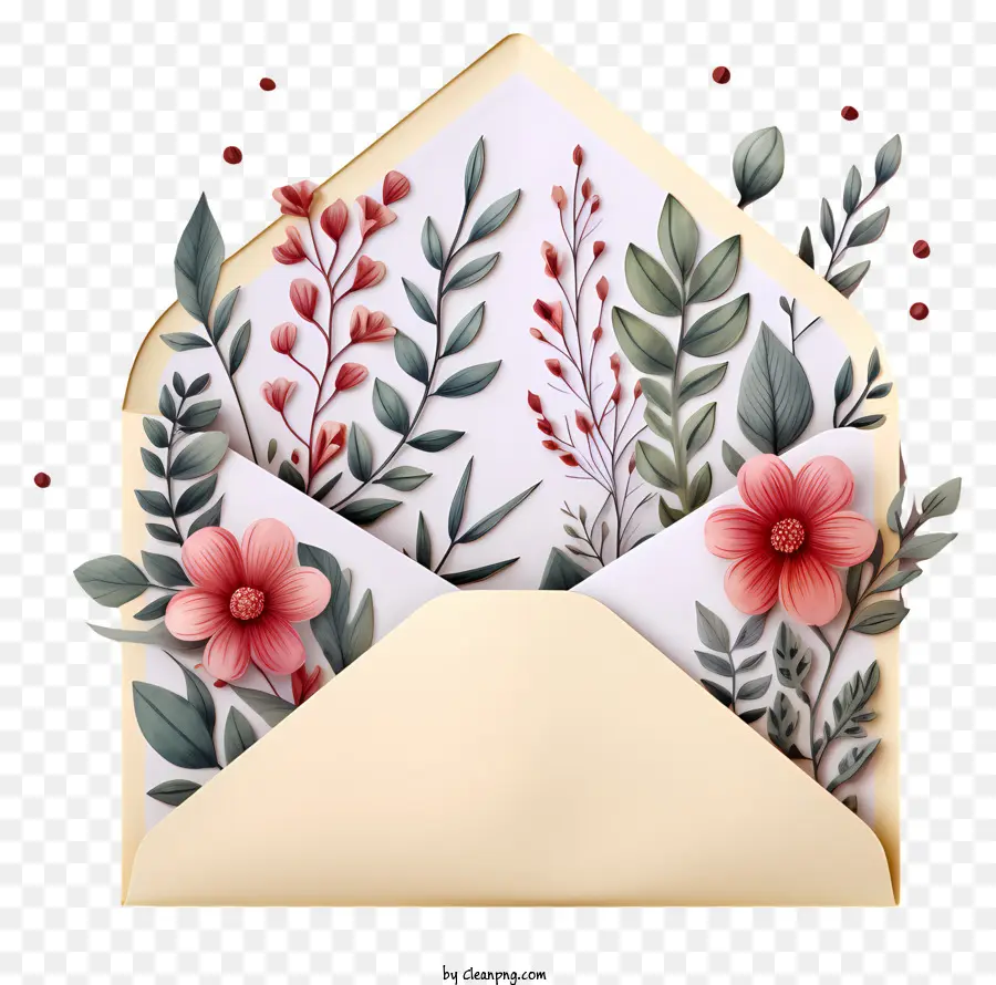 конверт，цветочные композиции PNG