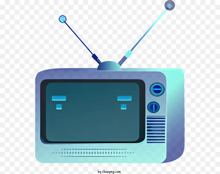 маленький телевизор，синий экран PNG
