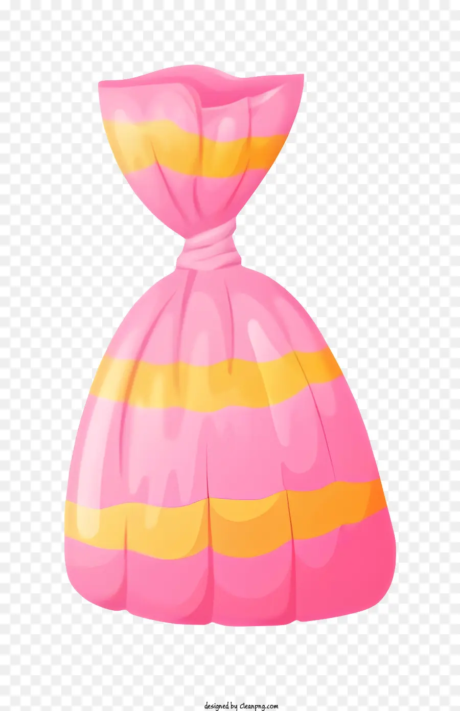 мультфильм，розовая и желтая полосатая сумка PNG