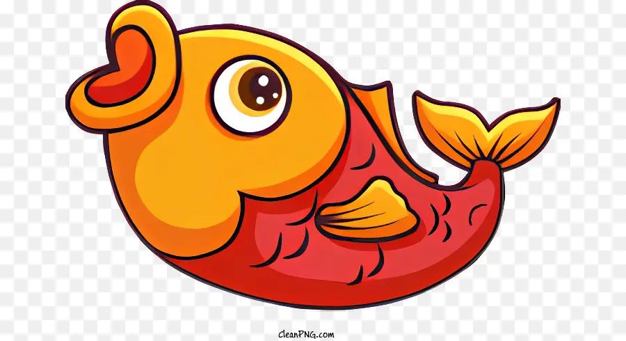 Маленькая оранжевая рыба，Длинная морда PNG