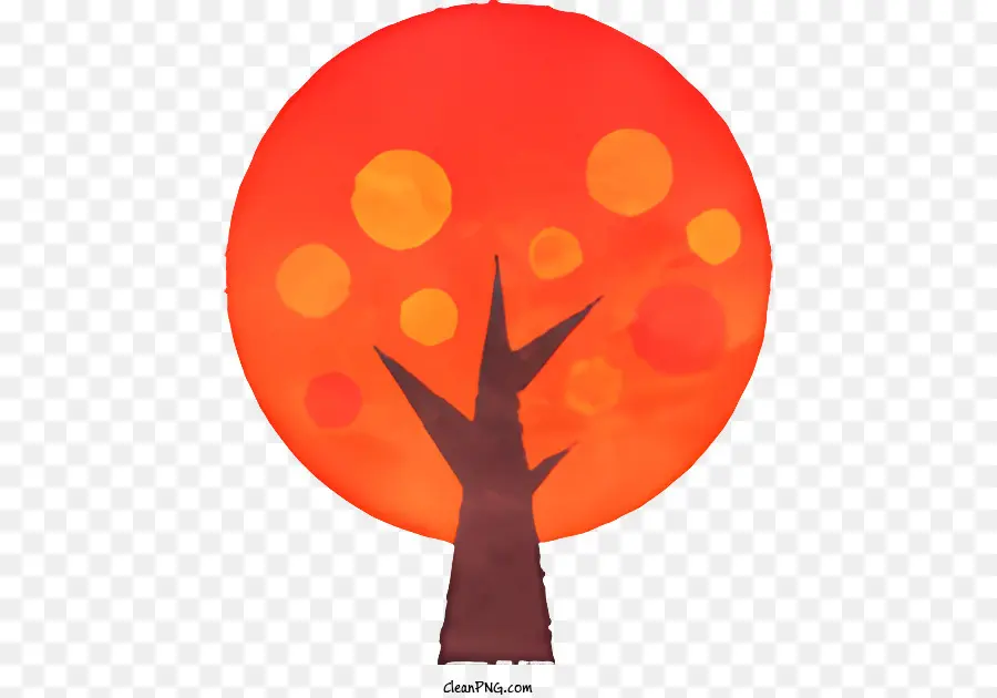 красное дерево，Оранжевые круги PNG