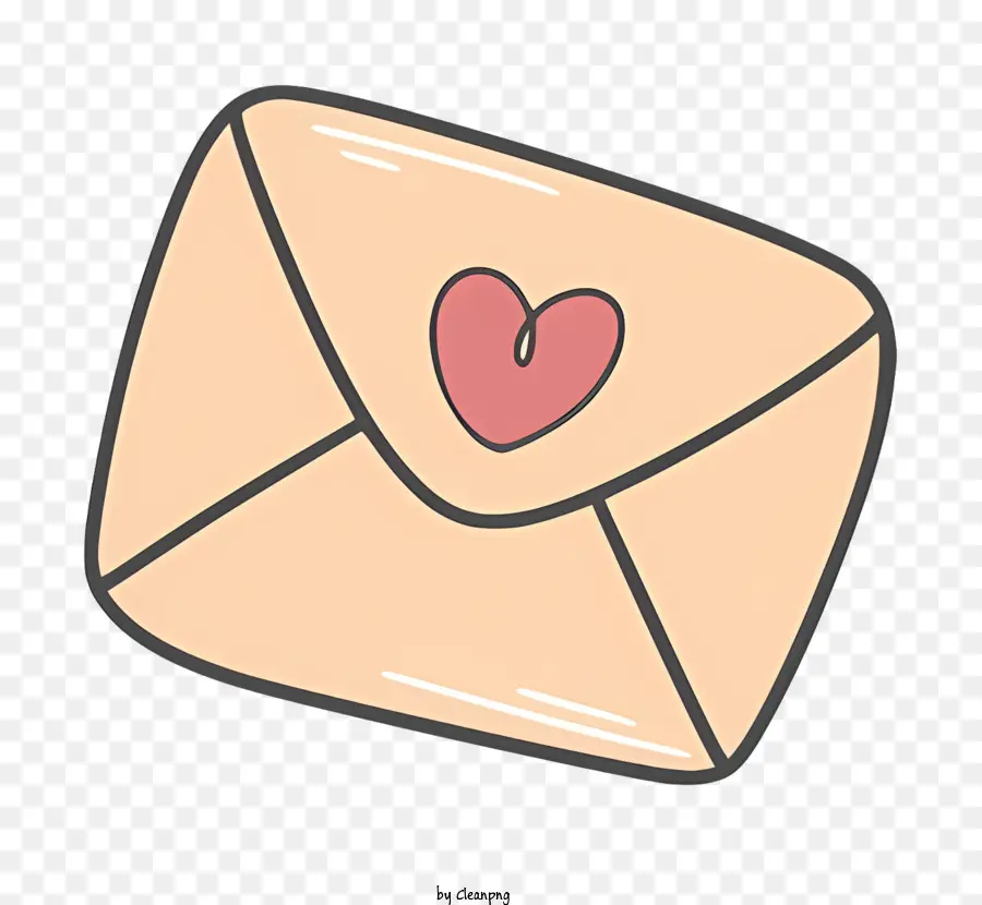 Почта，конверт с сердцем PNG